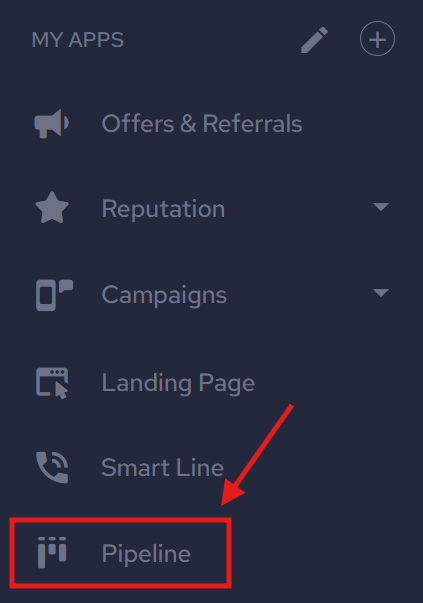 Pipeline On The Sidebar Navigation